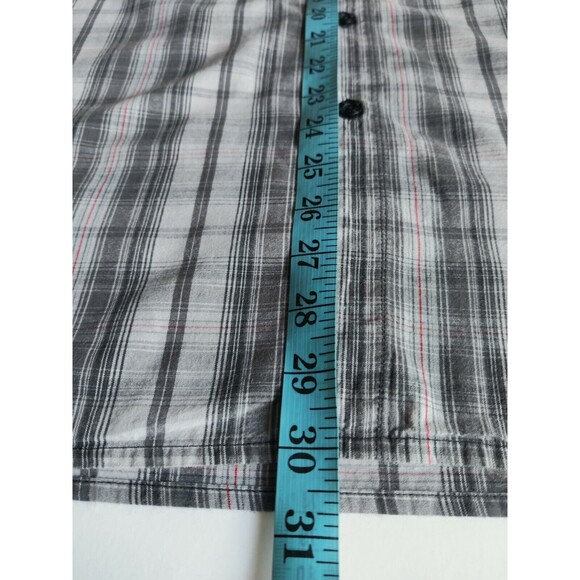 Authentic Dickies Mens Plaid Button Up Short‎ Sleeve Shirt Cotton Gray Size XL - Picture 11 of 11